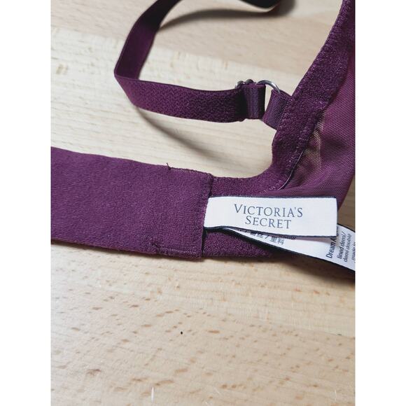 Victoria's Secret Burgundy Dream Angels Lined Demi/Demi Double Size 32DDD - Picture 6 of 7